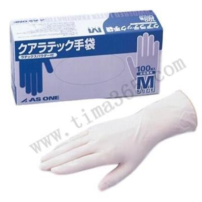 亚速旺ASONE  实验室用乳胶手套(9英寸/有粉) DX有粉 S 1盒(100只) 6-3047-03