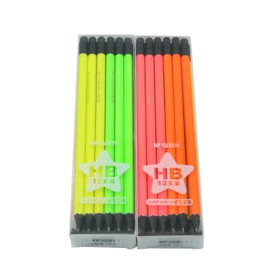 上海晨光 HB木杆铅笔纯色荧光六角AWP30812