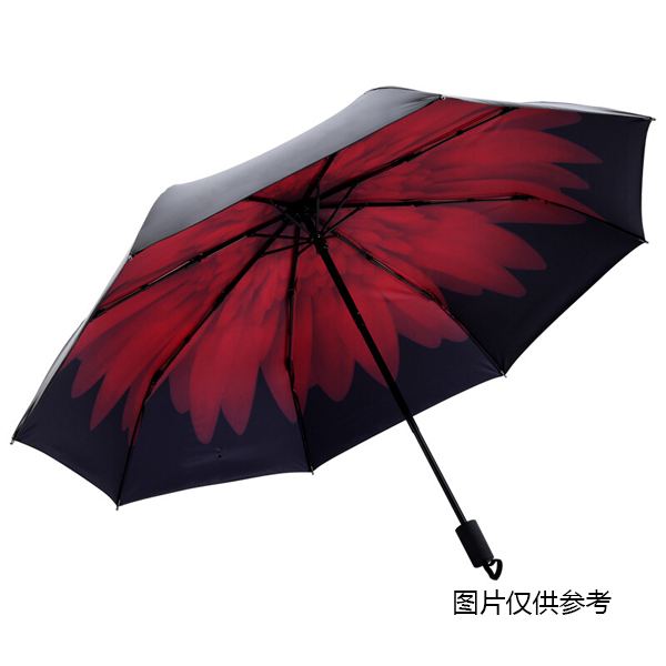 美度MAYDU M3336 55cm*8k 三折雏菊防晒遮阳伞 红色 (单位:把)